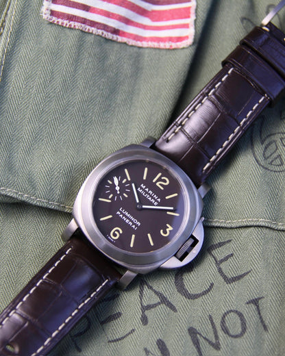 Panerai Luminor Marina Militare PAM00036 Titanium Tobacco Tritium Dial 2000 (Full-Set)