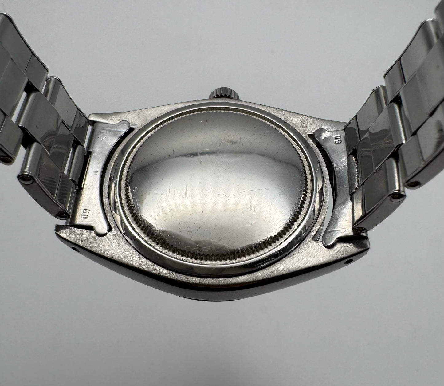 Rolex Oysterdate Precision Full Steel Riveted Tropical Brown Dial 1964 Big Logo Coronet Sword Hands (Serviced)