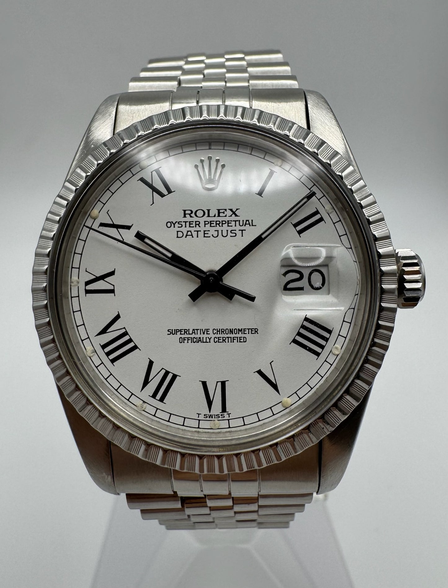 Rolex Datejust 36 Full Steel Jubilee with White Buckley Dial 1982