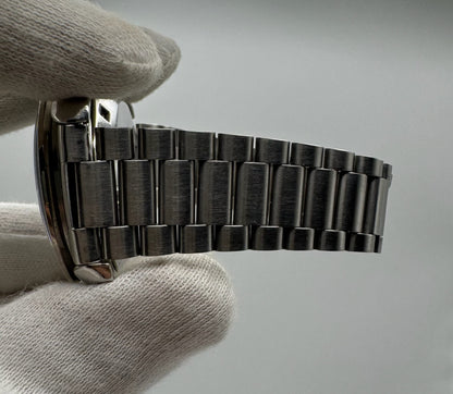 Omega Speedmaster Professional Moonwatch Full Steel Ghost Bezel Yellow Patina Step Dial 1969 (Serviced)