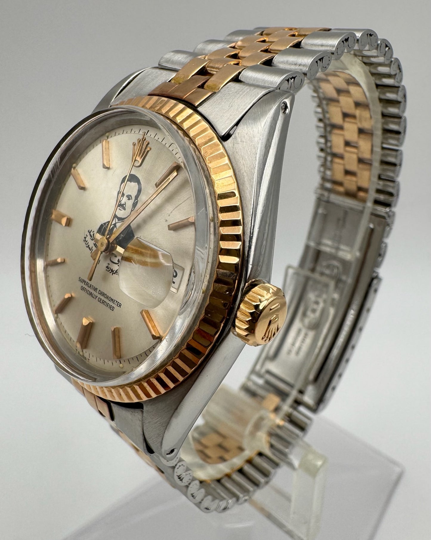 Rolex Datejust 1601 Steel/Rose Gold "Hafez El Assad" Silver Dial Unique Piece 1969