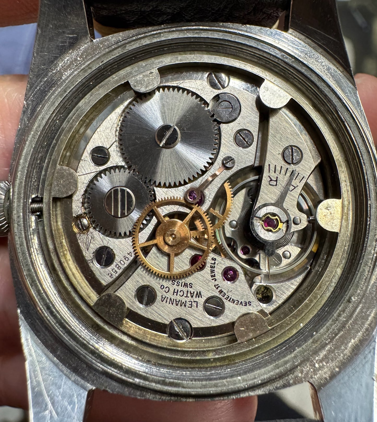 Lemania WWII Majetek Czech Air Force Steel Yellow Patina Military Pilot’s Watch 1939 (Serviced)