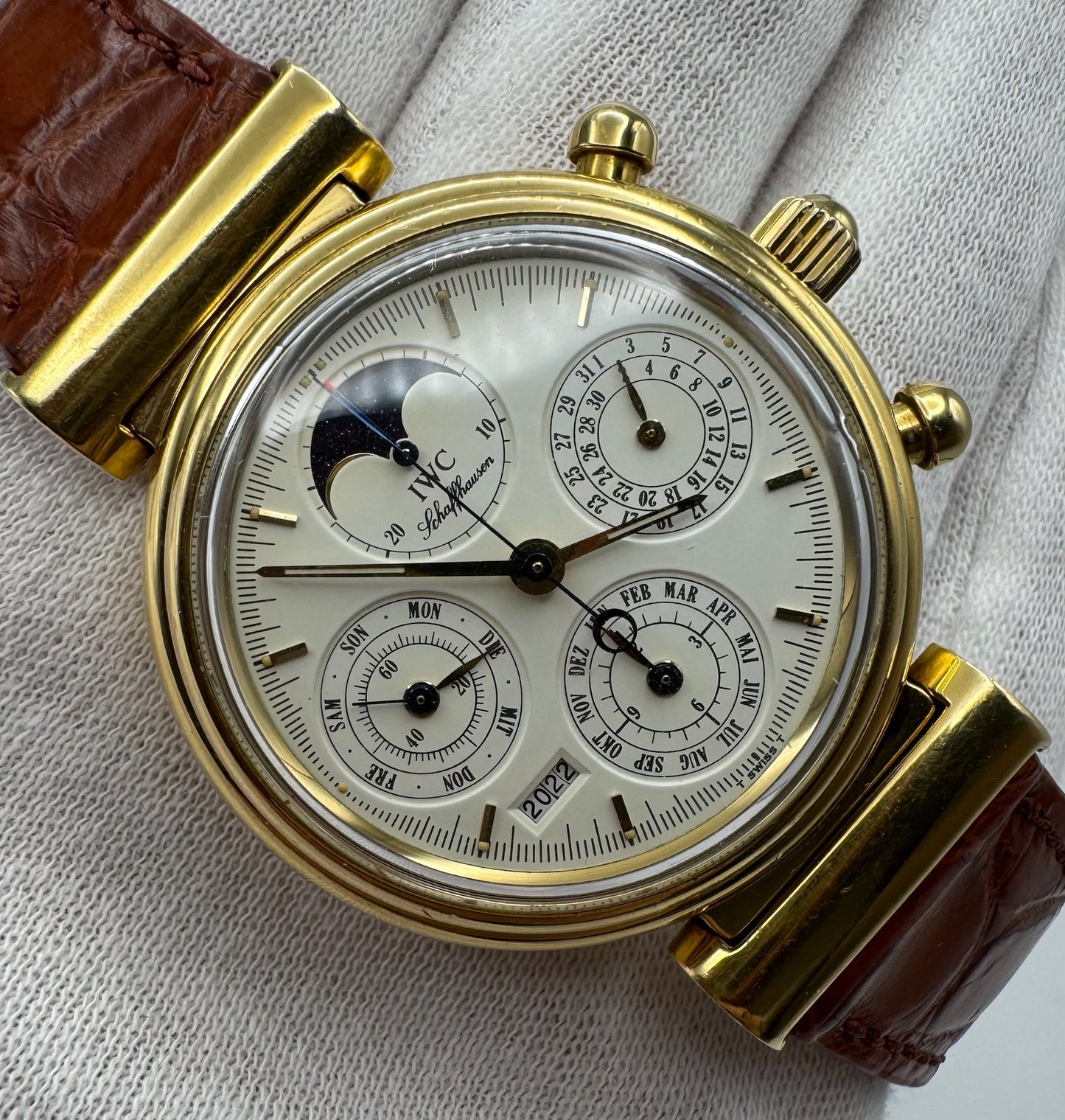 IWC Da Vinci Perpetual Calendar Chronograph Yellow Gold (Full-Set/Unpolished)