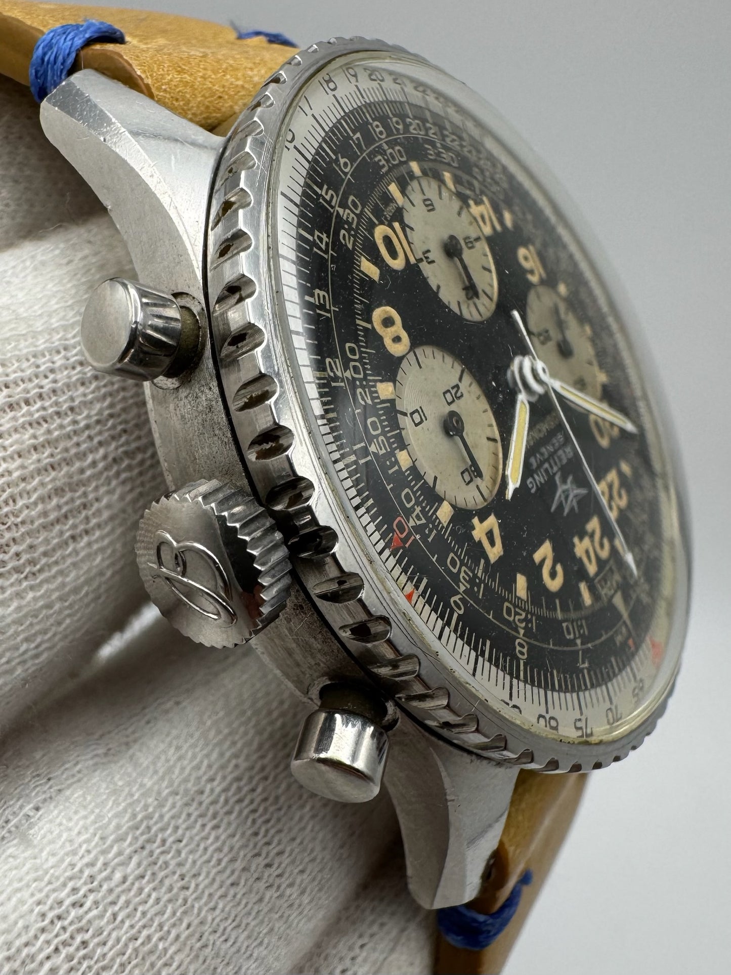 Breitling Navitimer Cosmonaute 809 Steel Heavy Patina Jordanian Military Pilot (Unpolished/Serviced)
