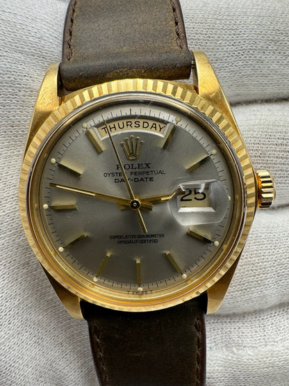 Rolex Day-Date 36 18K Yellow Gold Head Very Rare Dark Grey Dial 1973 (Serviced)