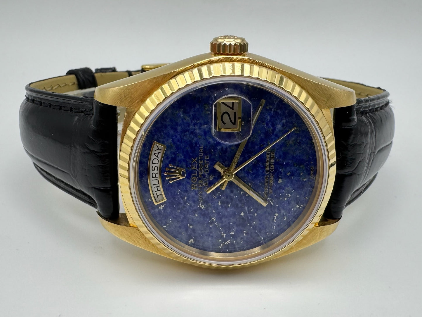 Rolex Day-Date 36 Yellow Gold Lapis Lazuli Aftermarket Dial (Serviced/Unpolished)