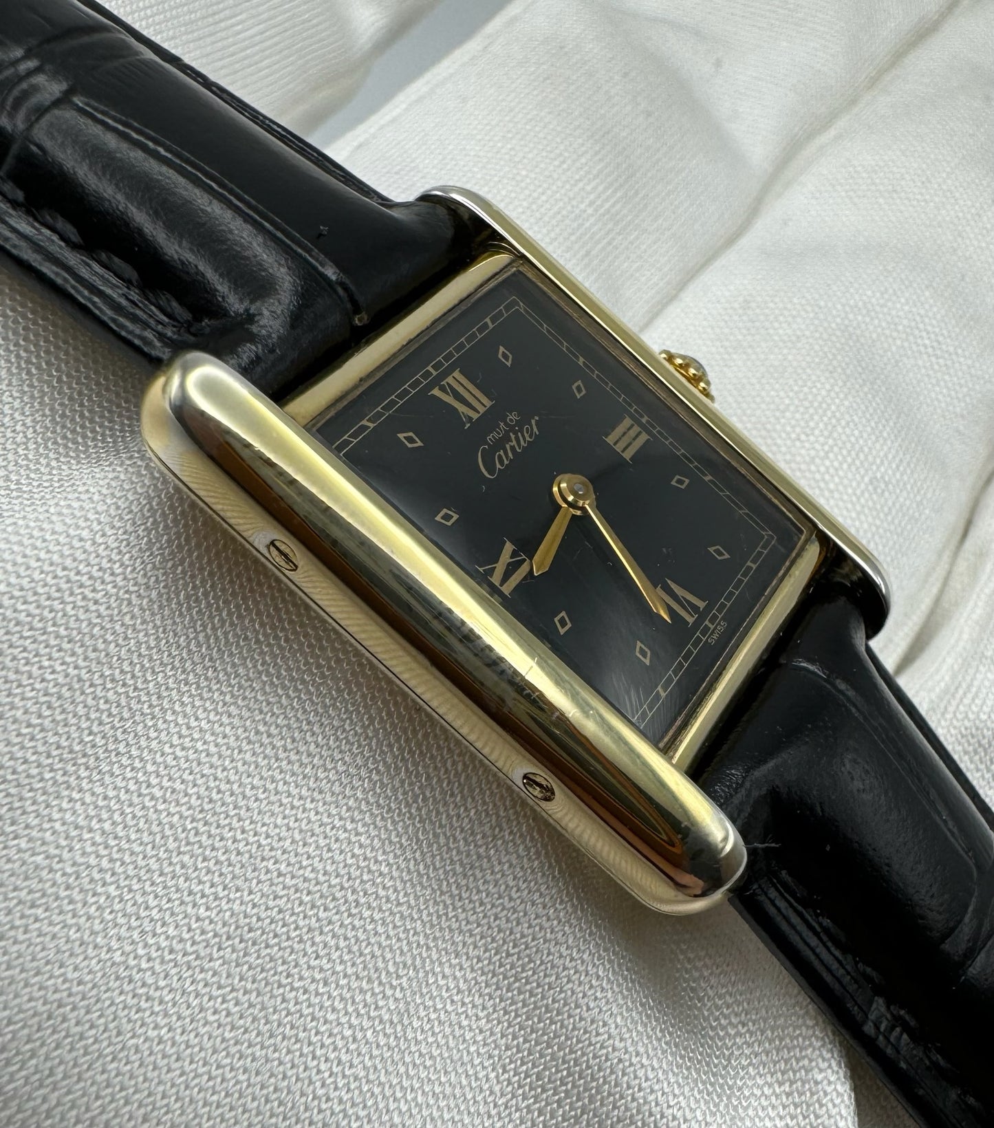 Cartier Tank Vermeil with Black Dial