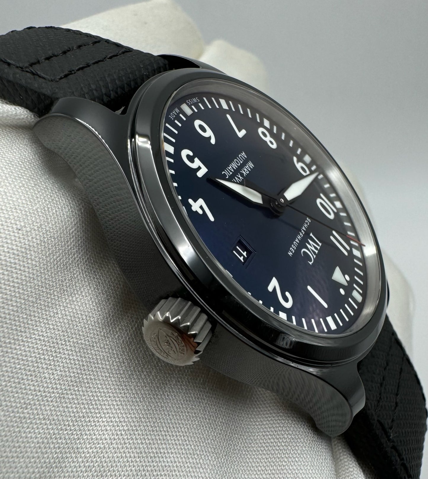 IWC Pilot Mark XVIII Black Ceramic Blue Dial Limited 1500 Pcs (Full-Set)