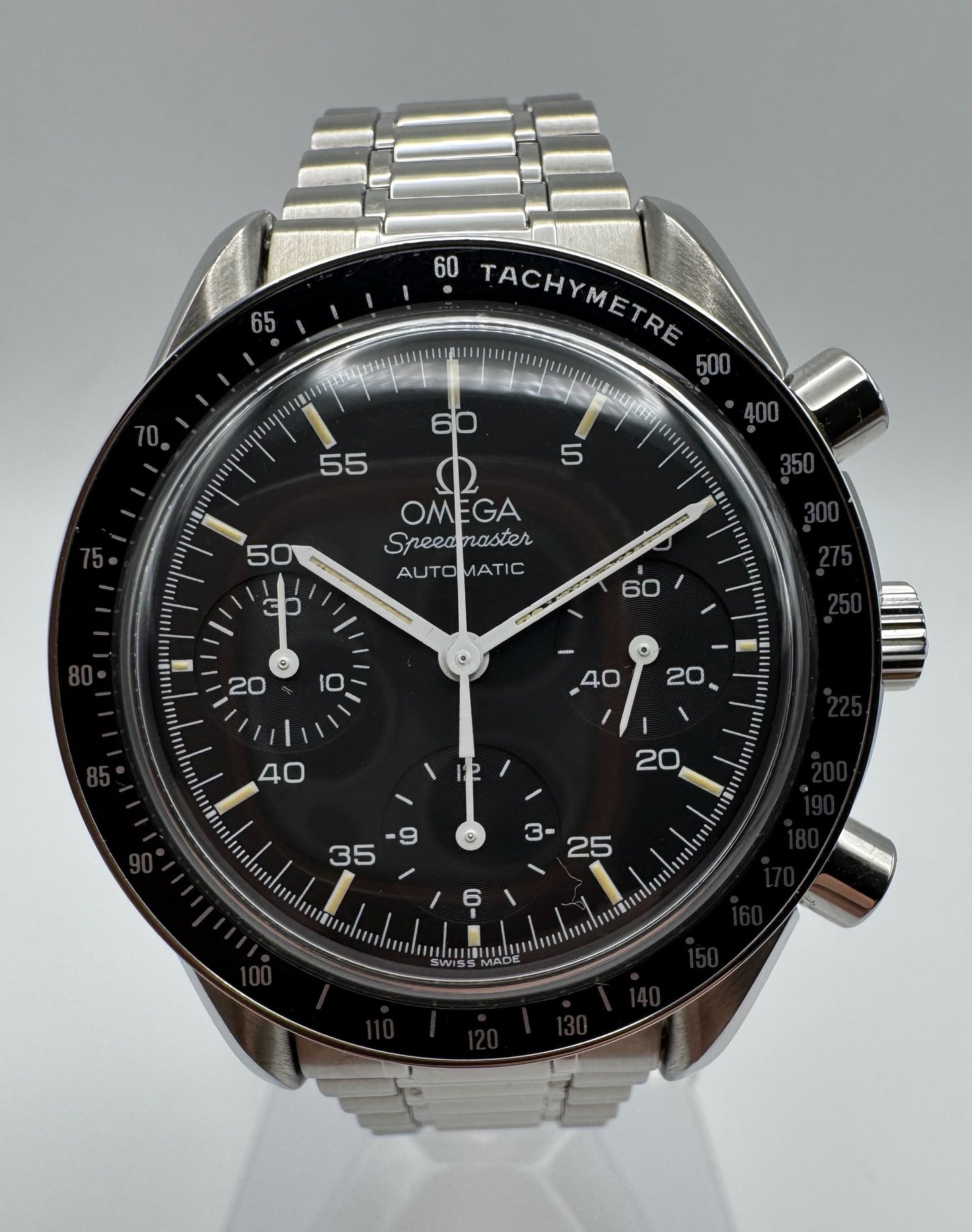 Omega Speedmaster Reduced with Black Tritium Dial (Unpolished)