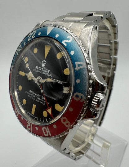 Rolex GMT-Master 1675 Fat Font Red Back Pepsi Insert Mark IV All Red GMT Hand