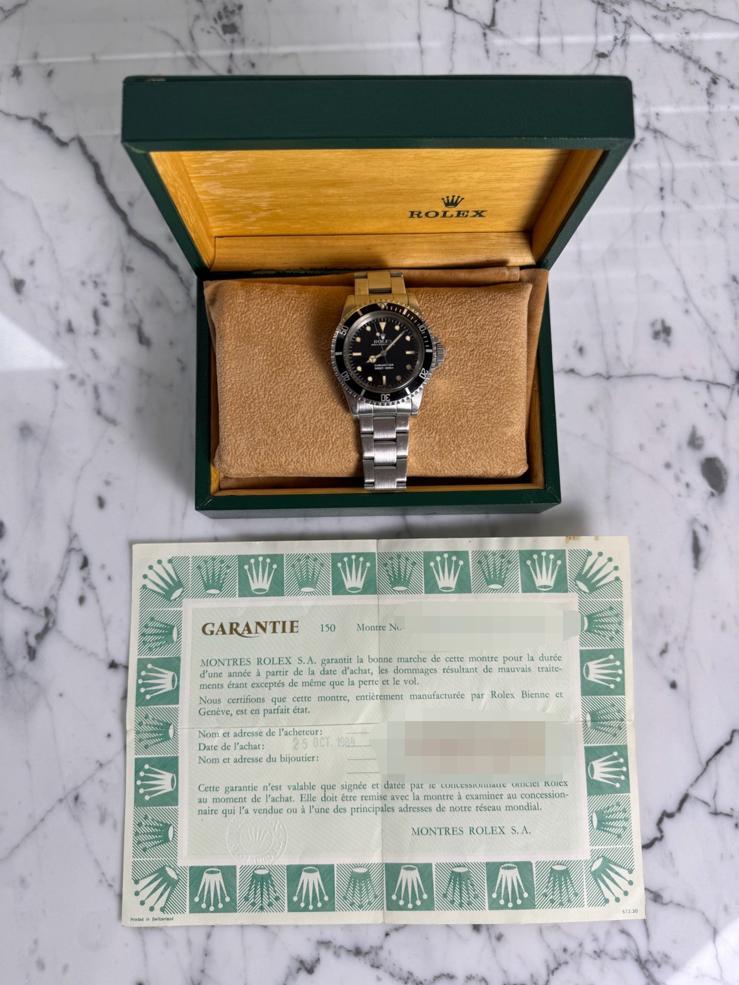 Rolex Submariner 5513 Glossy Dial Yellow Patina 1984 (Full-Set/Unpolished)