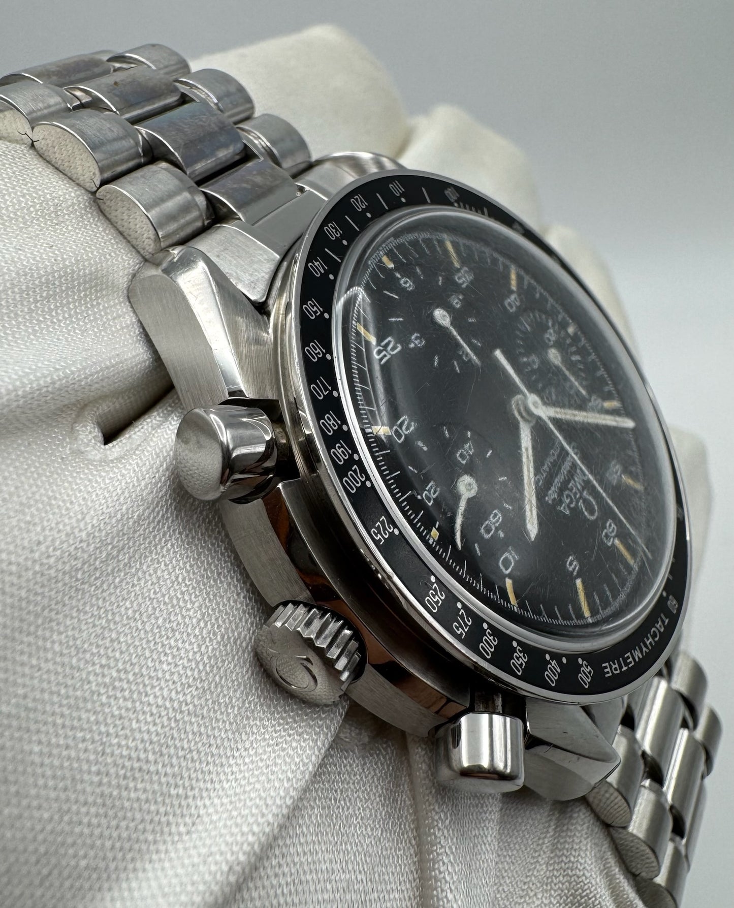 Omega Speedmaster Reduced with Black Tritium Dial (Unpolished)