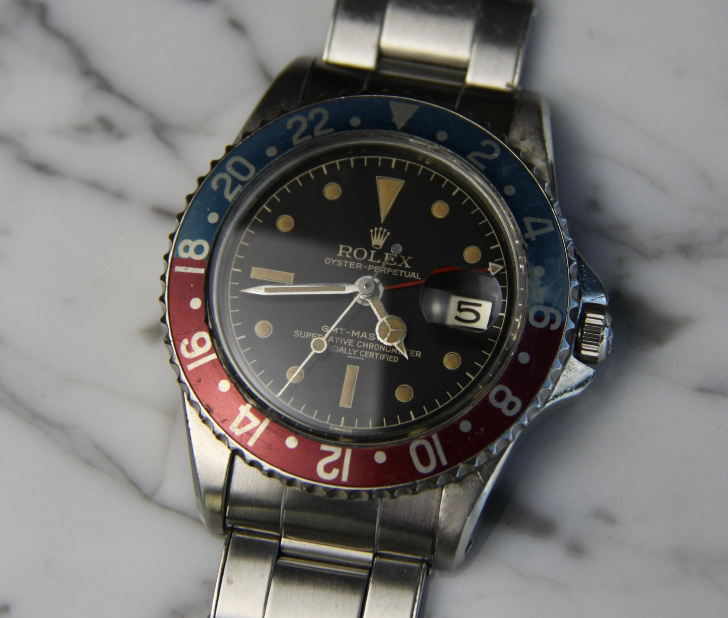 Rolex GMT-Master 1675 PCG Chapter Ring Underline Pepsi Gilt Dial 1960 (Full-Set)