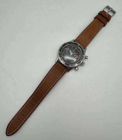 Croton Aviator Sea Diver Chronograph Manual Winding Yellow Patina Broad Arrow Hands Faded Bezel 1960s (Unpolished)