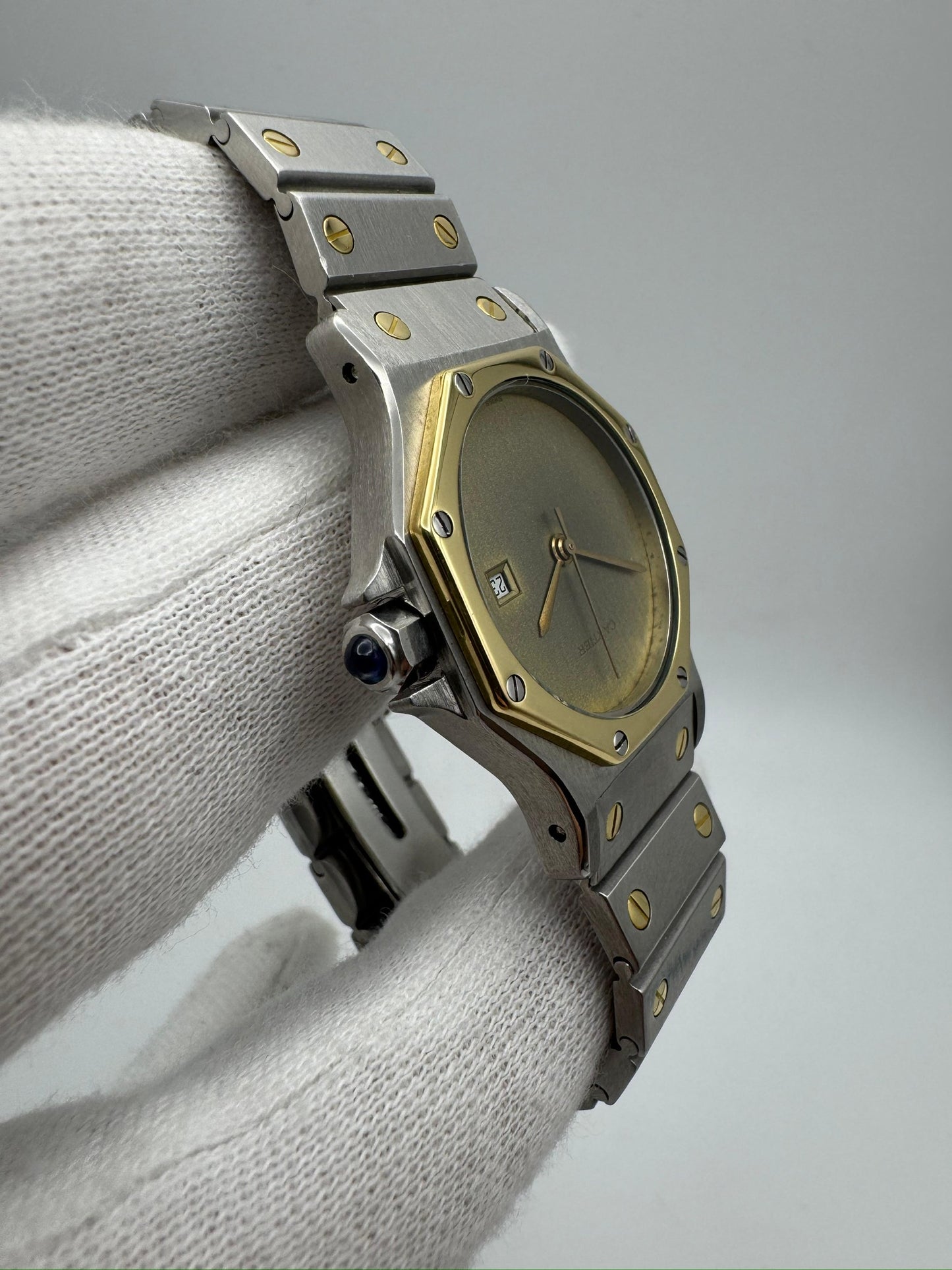 Cartier Santos Octagon Automatic Two-Tone Large Model Ghost/Grey Dial 1990 (Serviced)
