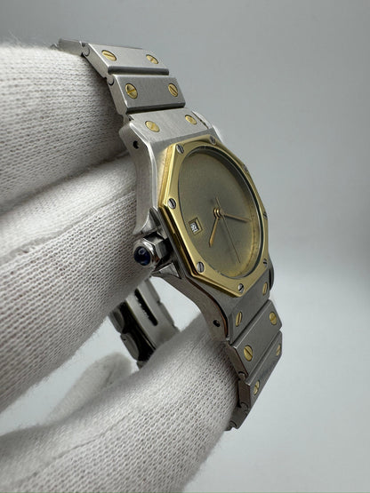 Cartier Santos Octagon Automatic Two-Tone Large Model Ghost/Grey Dial 1990 (Serviced)