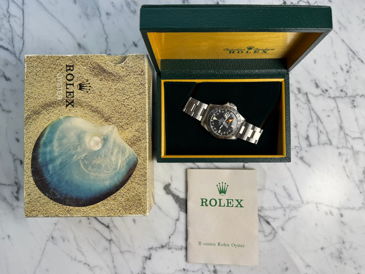 Rolex Explorer II 1655 Steve McQueen Full Steel Yellow Patina MK2 1973 (Full-Set)