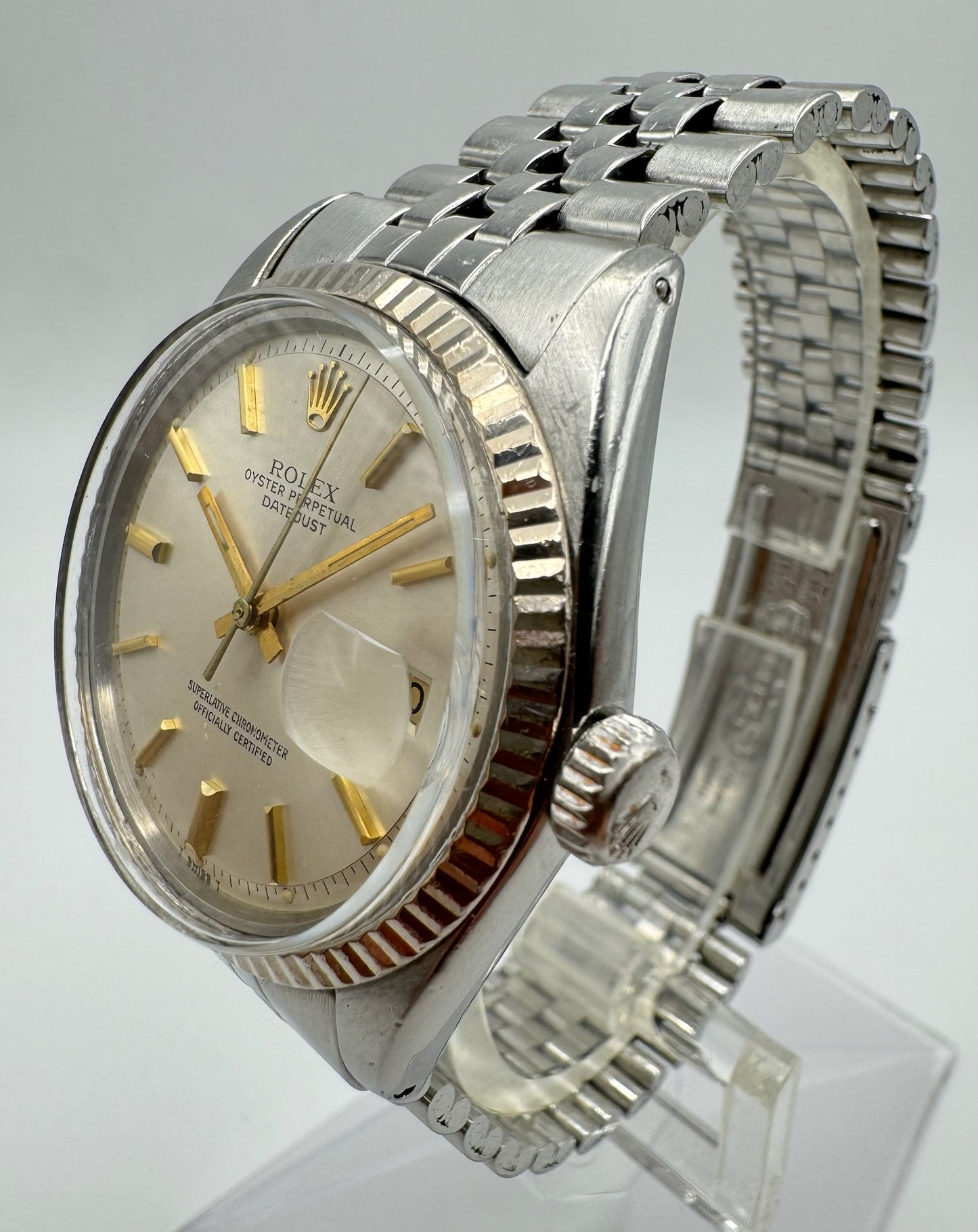 Rolex Datejust 36 Steel White Gold Bezel Silver Dial