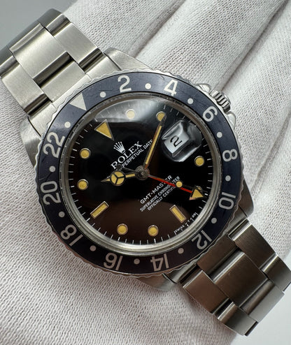 Rolex GMT-Master 16750 Oyster Faded Black Insert Stunning Patina (Full-Set)