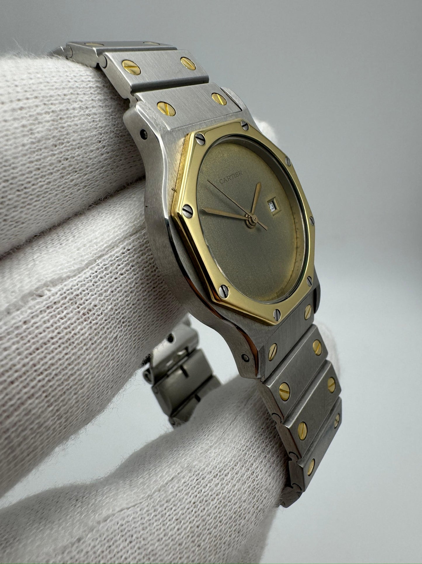 Cartier Santos Octagon Automatic Two-Tone Large Model Ghost/Grey Dial 1990 (Serviced)