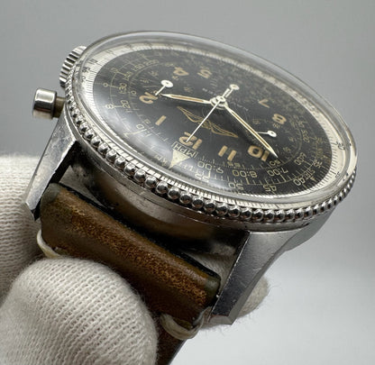 Breitling Navitimer 806 AOPA Steel Tropical Brown Dial Yellow Patina Bead Bezel (Unpolished/Serviced)