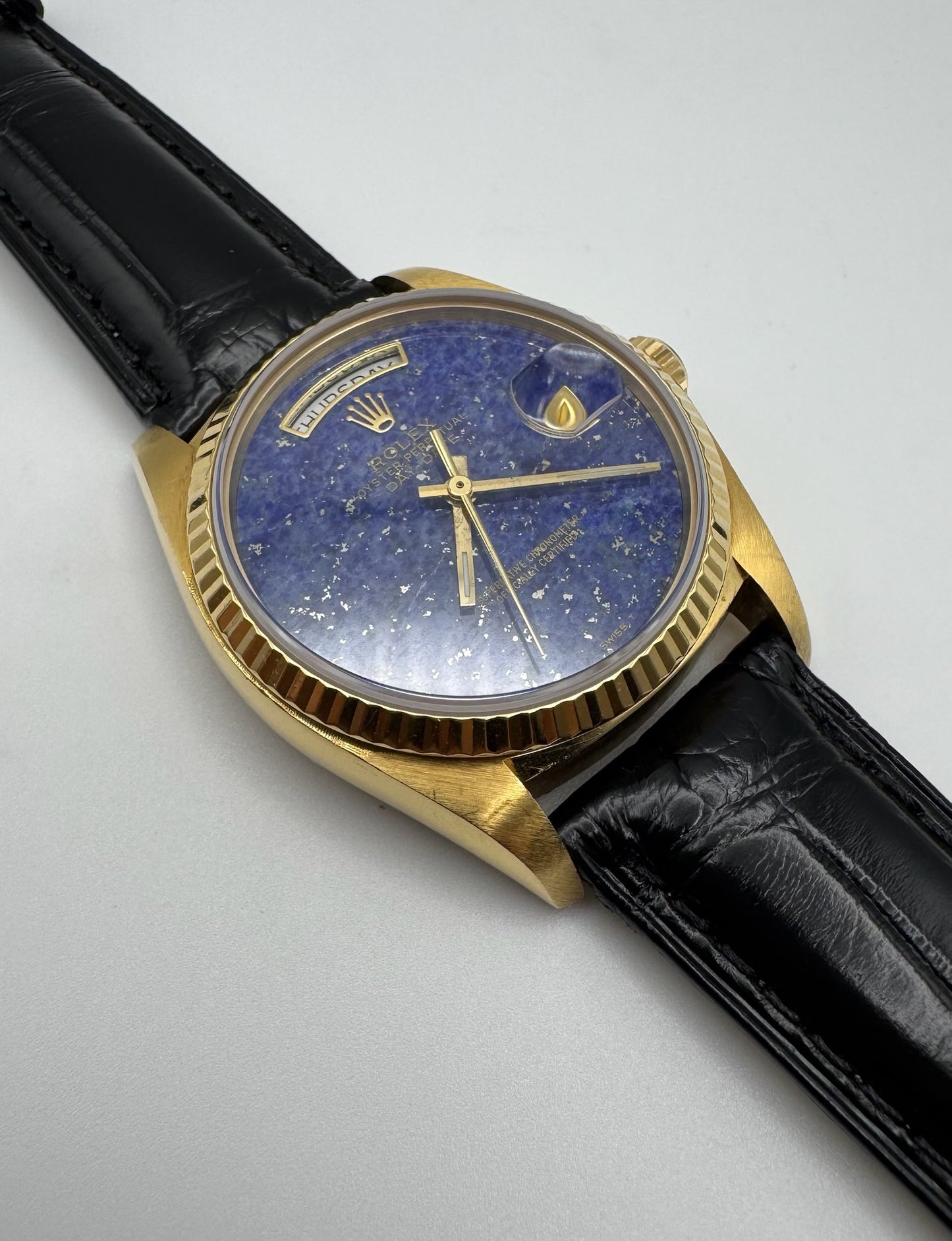 Rolex Day-Date 36 Yellow Gold Lapis Lazuli Aftermarket Dial (Serviced/Unpolished)