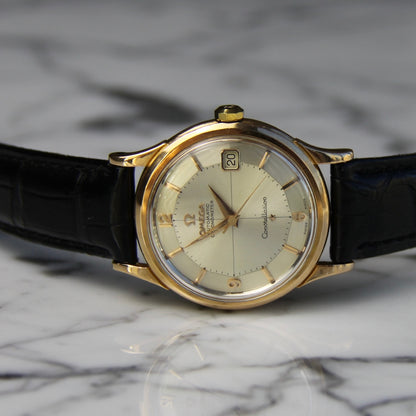 Omega Constellation 18K Rose Gold Silver Pie Pan Dial 1960