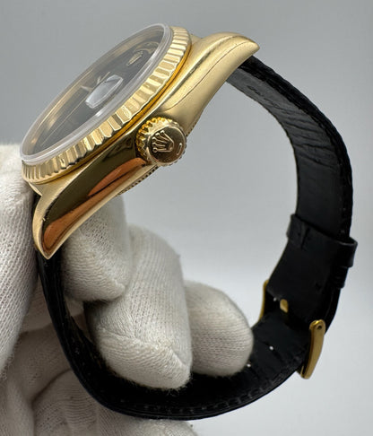 Rolex Day-Date 36 Yellow Gold Aftermarket Onyx Dial 1979 (Serviced)