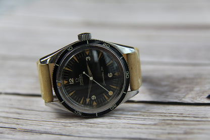 Omega Seamaster 300 Steel Pumpkin Patina Lollipop Hand 1958 (Unpolished/Serviced)