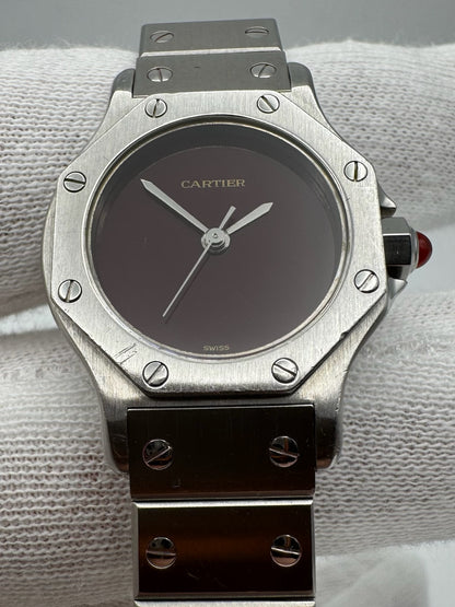 Cartier Santos Octagon Automatic with Rare Burgundy Dial