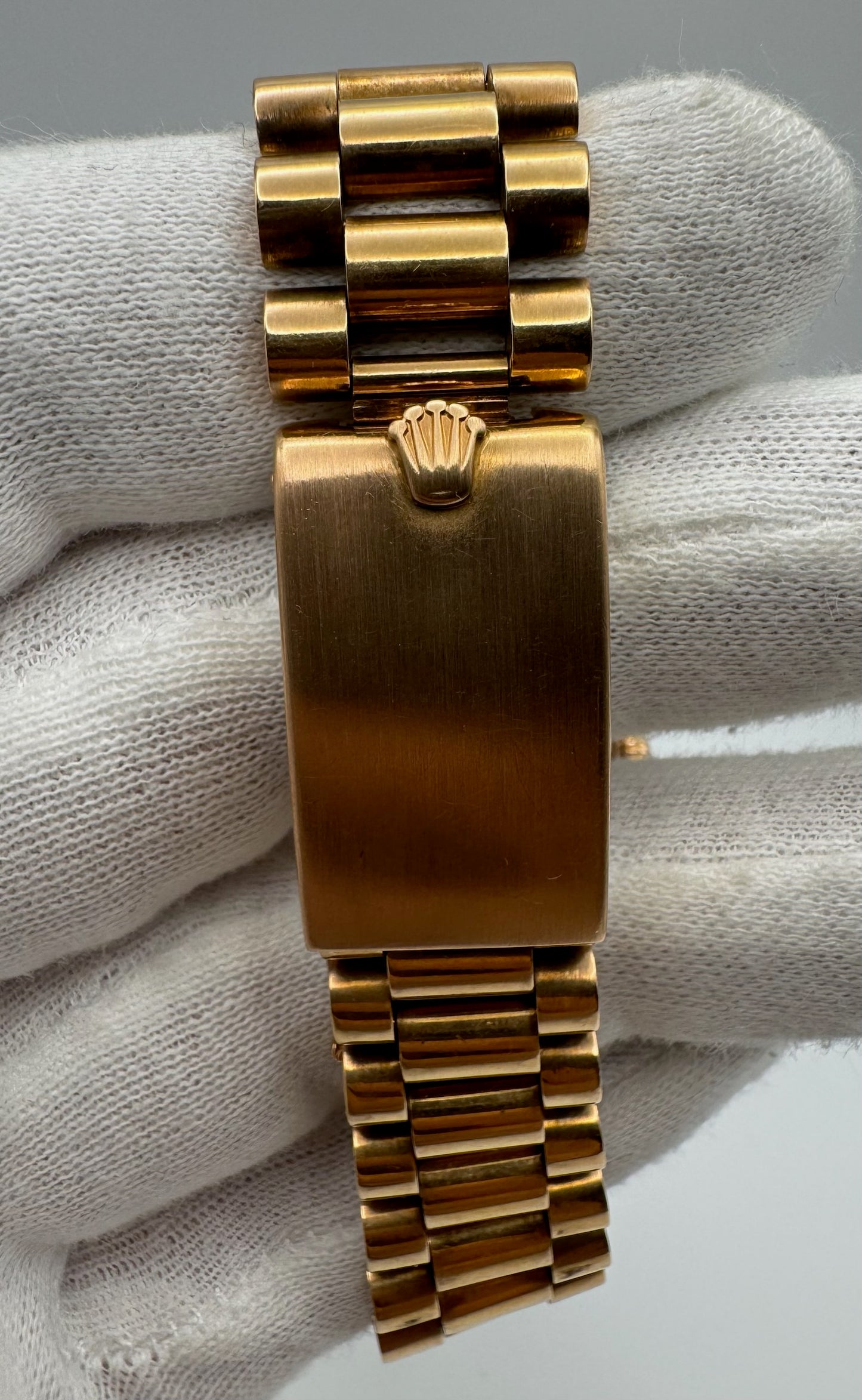Rolex Day-Date 36 Full Rose Gold Ultra Rare Tropical Dial Arabic Disks 1973 (Unpolished/Serviced)