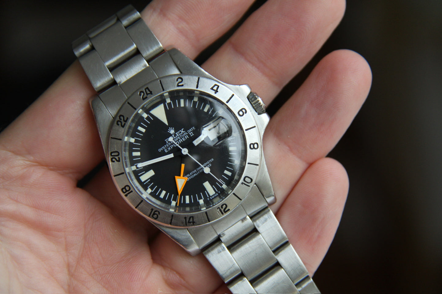 Rolex Explorer II 1655 Steve McQueen Full Steel Yellow Patina MK2 1973 (Full-Set)