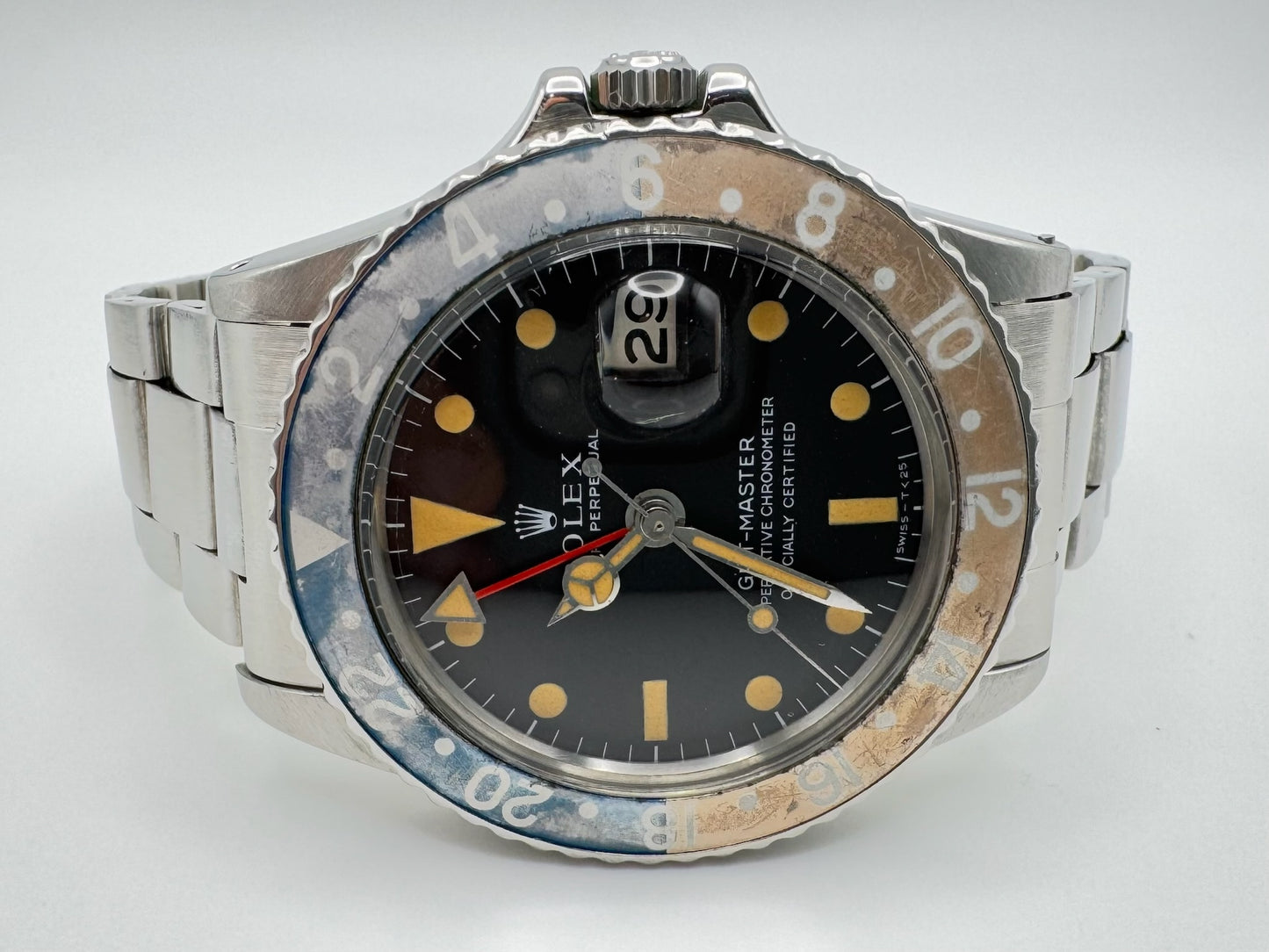 Rolex GMT-Master 1675 MK1 Long E Pumpkin Patina Faded Red Back Insert 1971