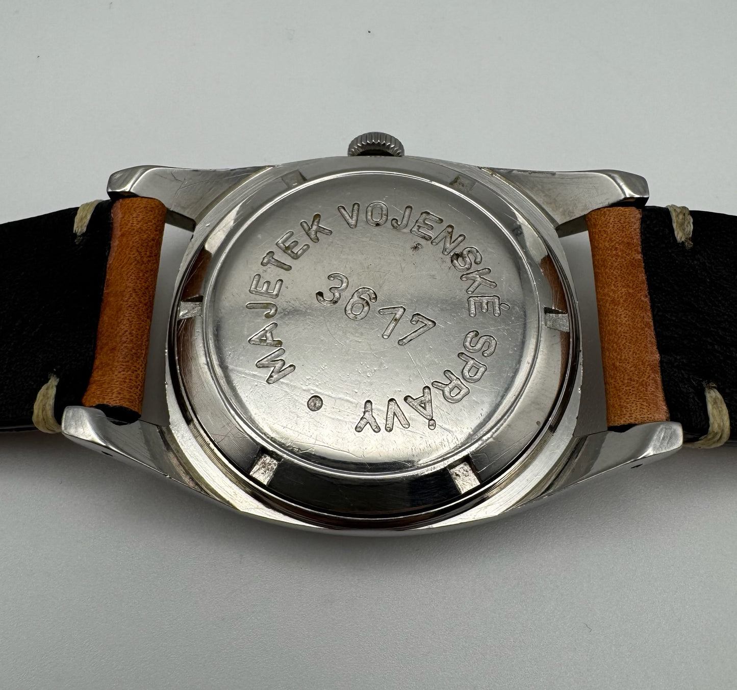 Lemania WWII Majetek Czech Air Force Steel Yellow Patina Military Pilot’s Watch 1939 (Serviced)