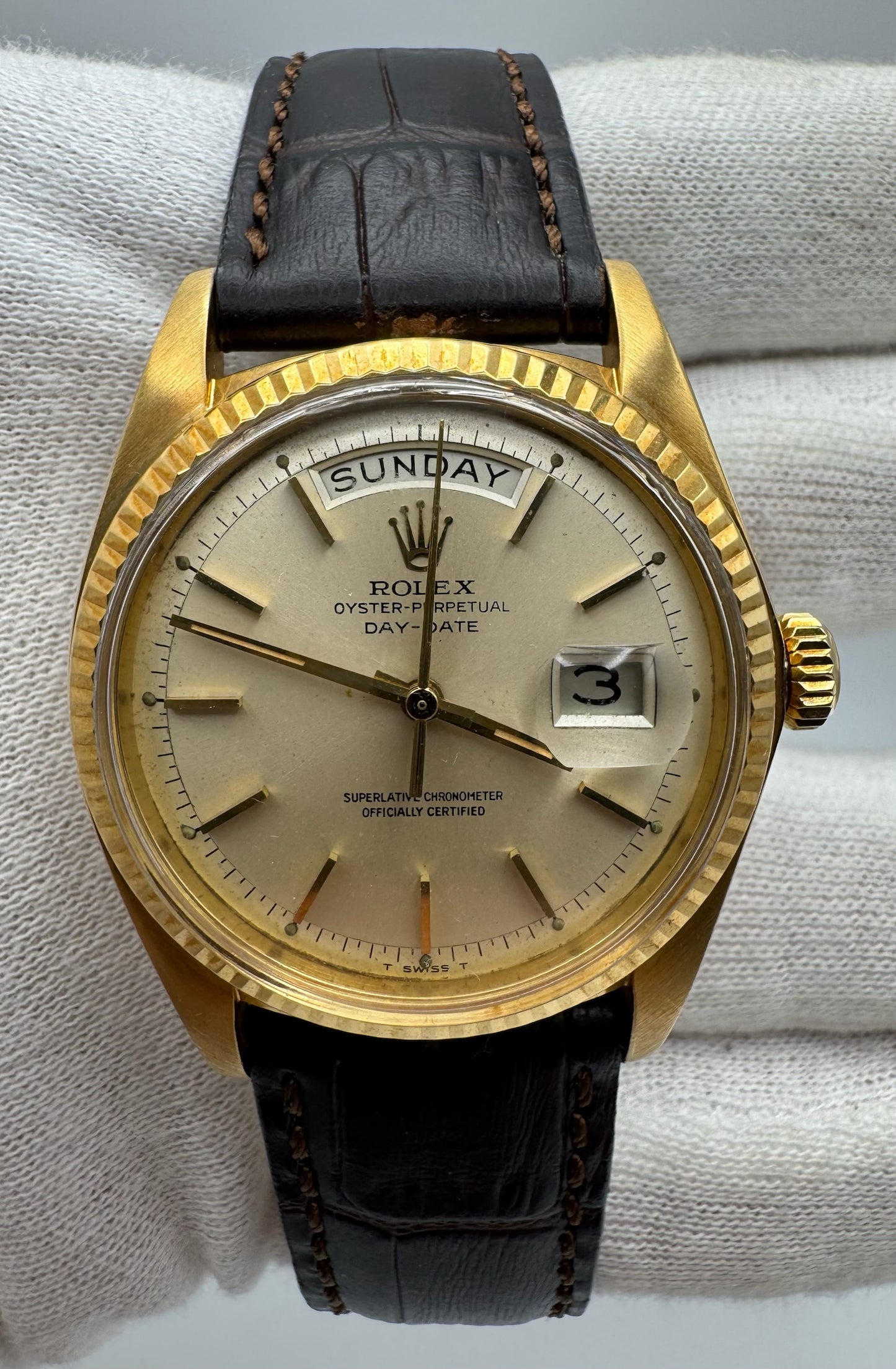 Rolex Day-Date 36 18K Yellow Gold Head Silver Dial 1974 (Serviced)
