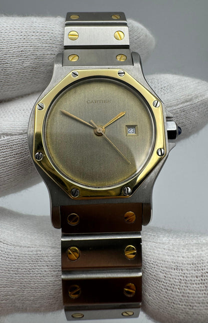 Cartier Santos Octagon Automatic Two-Tone Large Model Ghost/Grey Dial 1990 (Serviced)