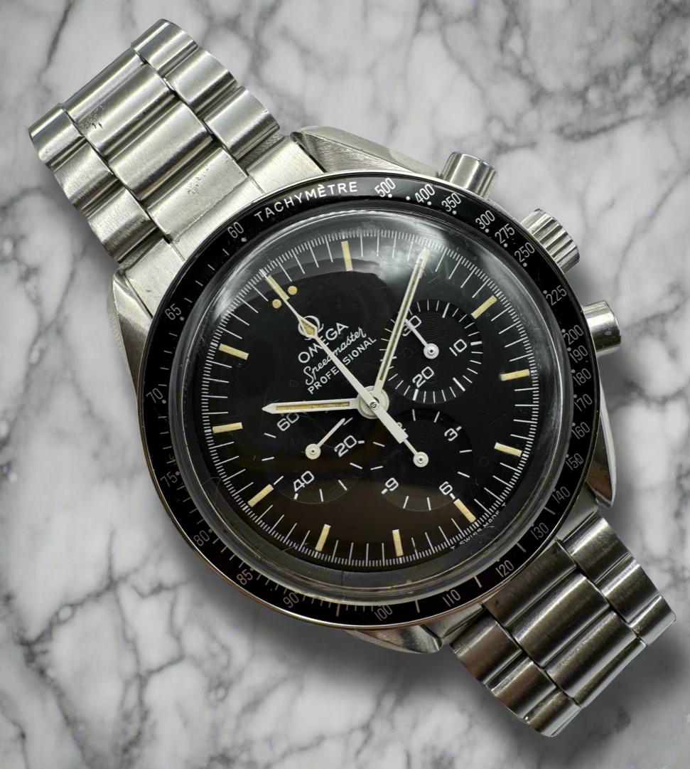 Omega Speedmaster Moonwatch with Heavy Patina Black T-Dial