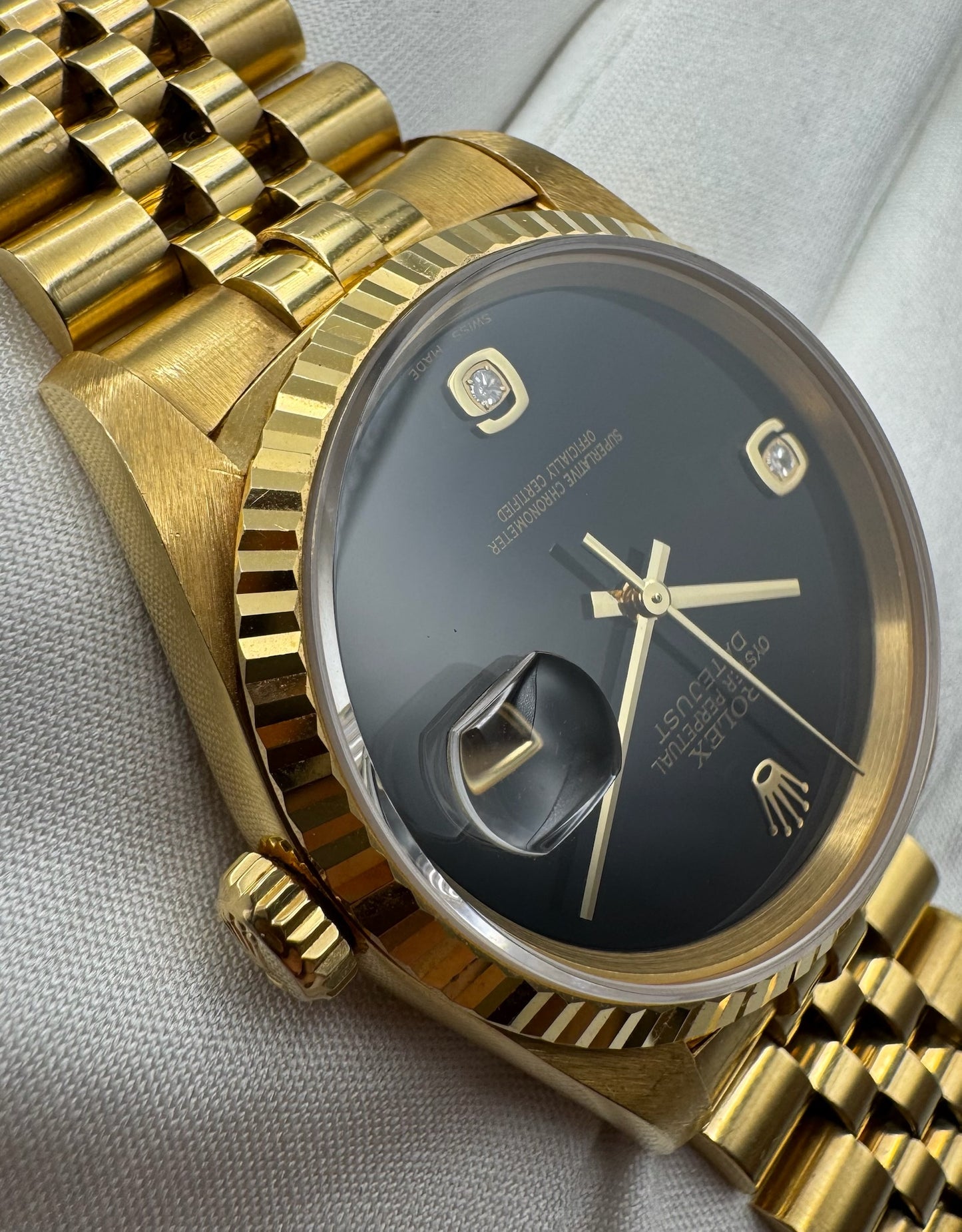 Rolex Datejust 36 Full Yellow Gold Jubilee Factory Onyx Dial 1995 (Unpolished)