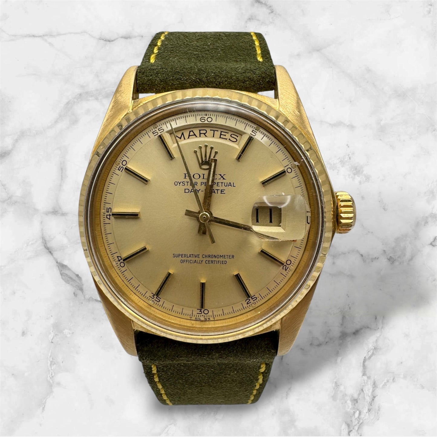 Rolex Day-Date 36 1803 Yellow Gold 18K Champagne Dial 1968