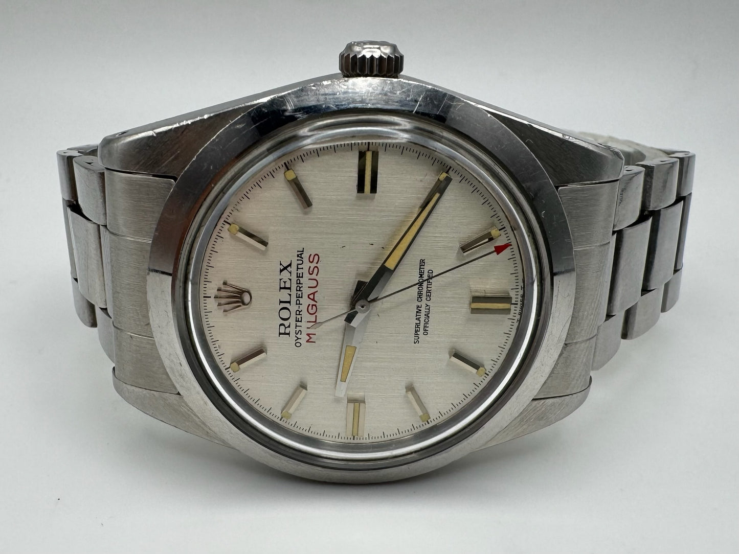 Rolex Milgauss 1019 Full Steel Silver Dial 1970 (Unpolished/Serviced)