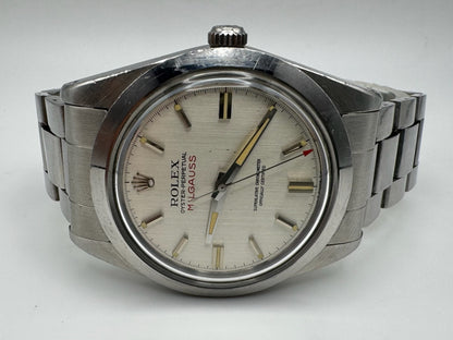Rolex Milgauss 1019 Full Steel Silver Dial 1970 (Unpolished/Serviced)