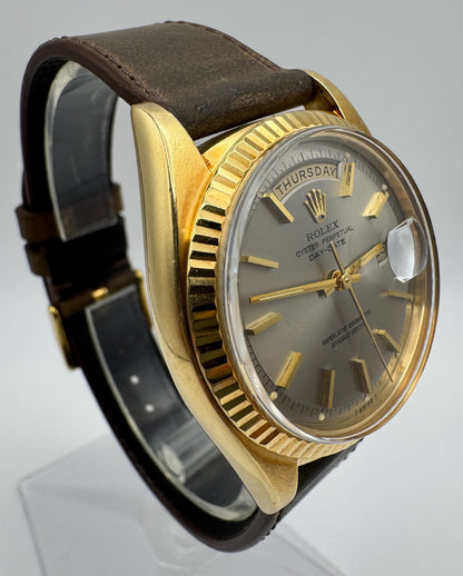 Rolex Day-Date 36 18K Yellow Gold Head Very Rare Dark Grey Dial 1973 (Serviced)