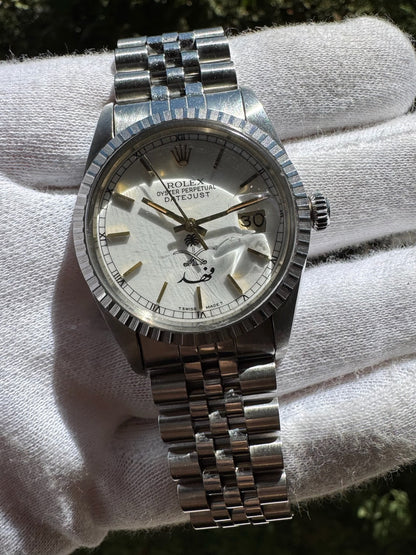 Rolex Datejust 36 Full Steel Jubilee White Porcelain Dial KSA Saudi Arabia Fahed 1988 (Full-Set/Unpolished)
