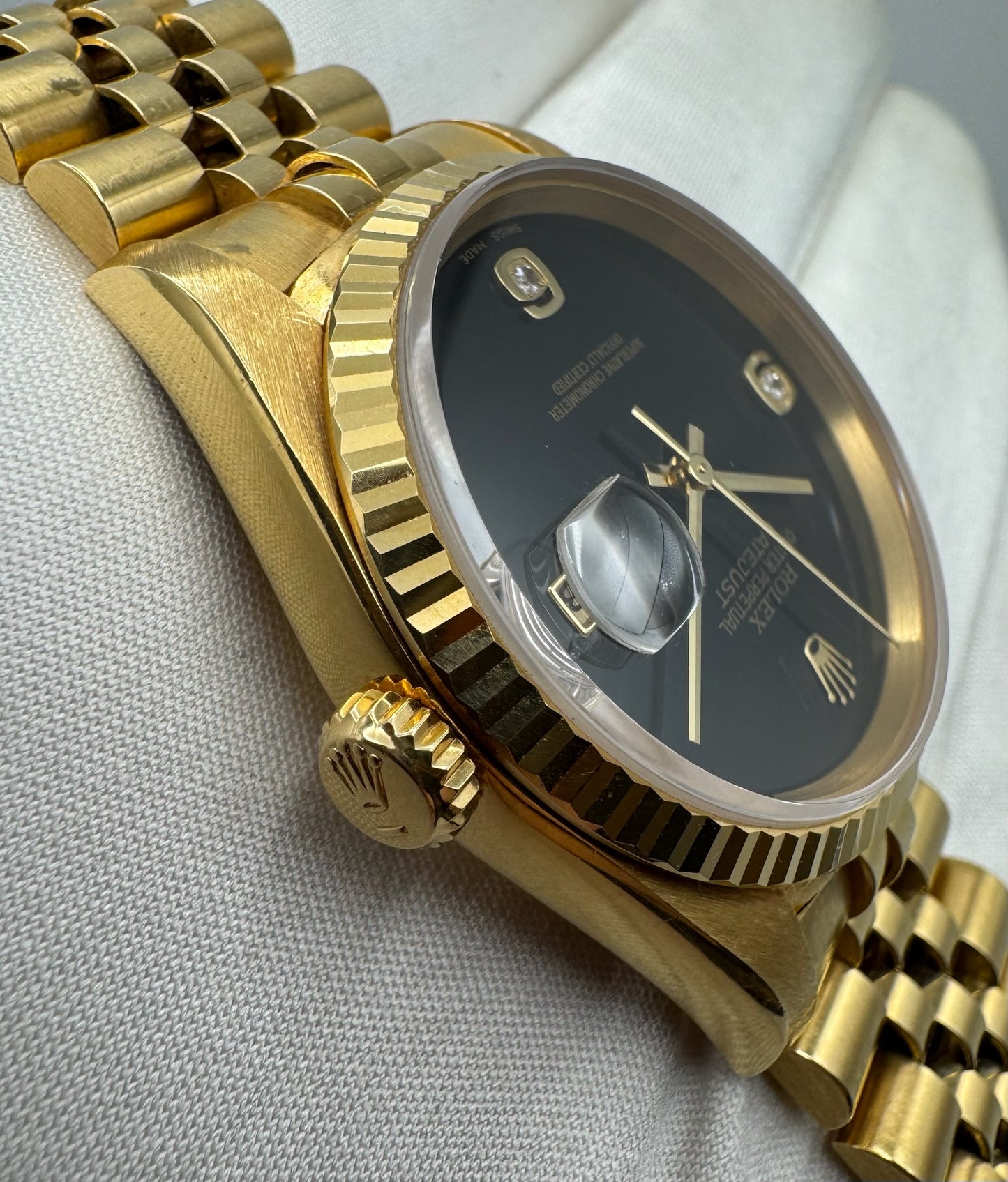 Rolex Datejust 36 Full Yellow Gold Jubilee Factory Onyx Dial 1995 (Unpolished)