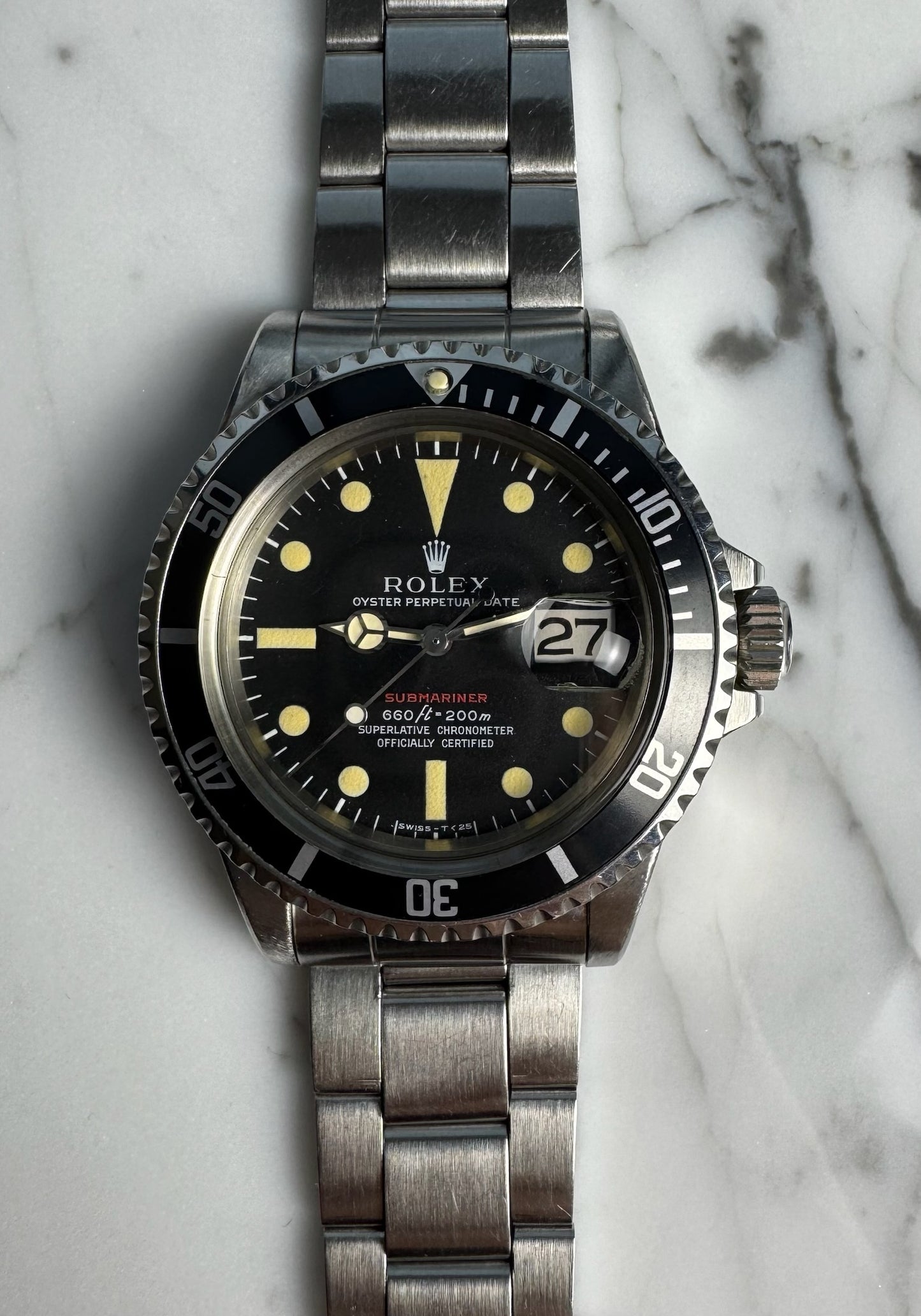 Rolex Submariner Date 1680 Red Yellow Patina 1970 (Full-Set/Unpolished)