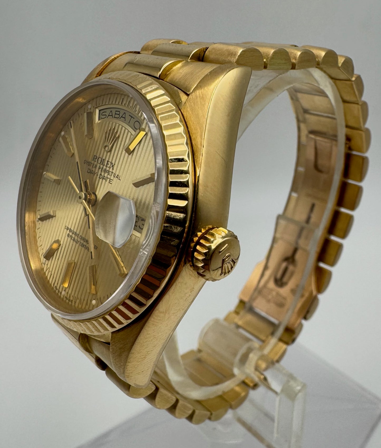 Rolex Day-Date 36 Full Gold 18K Champagne Tapestry Dial 1987