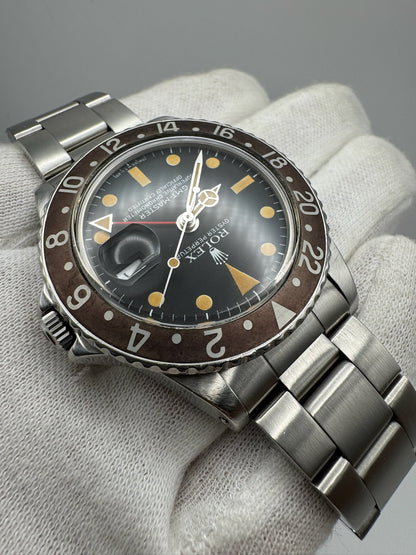 Rolex GMT-Master 1675 Osyter MK4 Pumpkin Patina Brown Insert 1977 (Full-Set/Serviced)