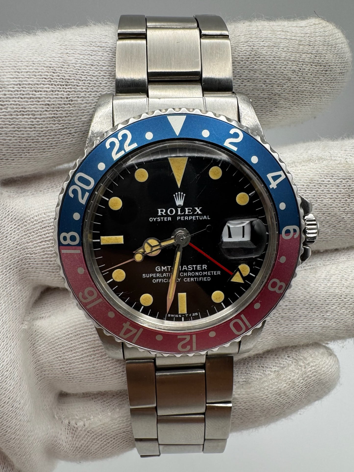 Rolex GMT-Master 1675 MK2 Yellow Patina Faded Red Back Pepsi Bezel 1972 (Unpolished/Serviced)