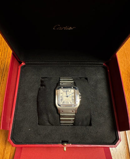 Cartier Santos Automatic with Silver Roman Dial (Box)