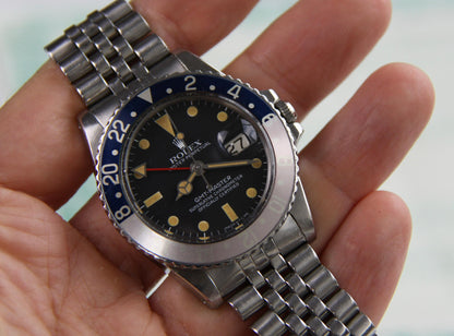 Rolex GMT-Master 1675 MK5 Pumpkin Patina Faded Red Pepsi Insert 1978 (Full-Set/Unpolished)